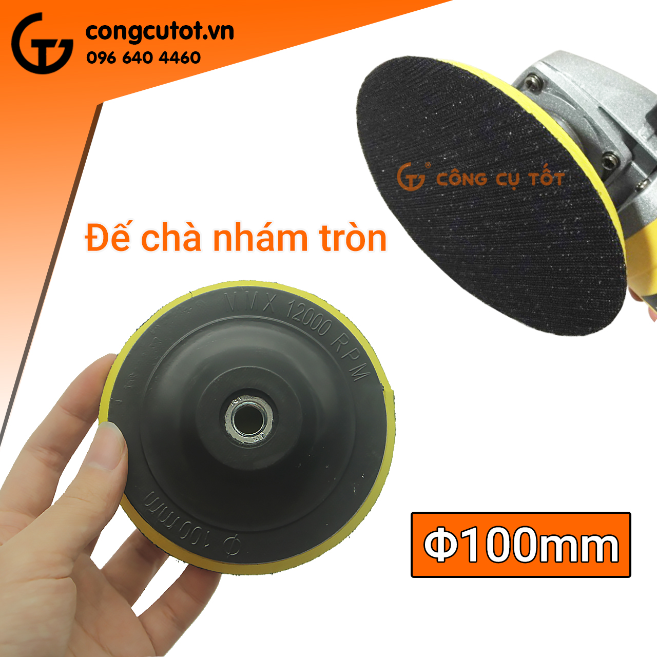 Đế chà nhám tròn size tùy chọn
