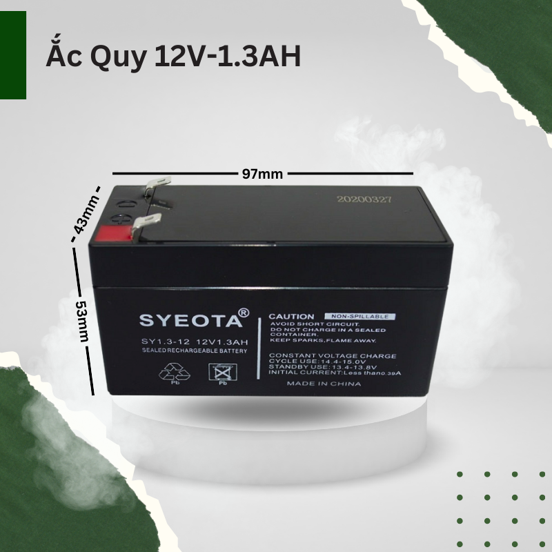 Bình ắc quy 12v - 1.3ah