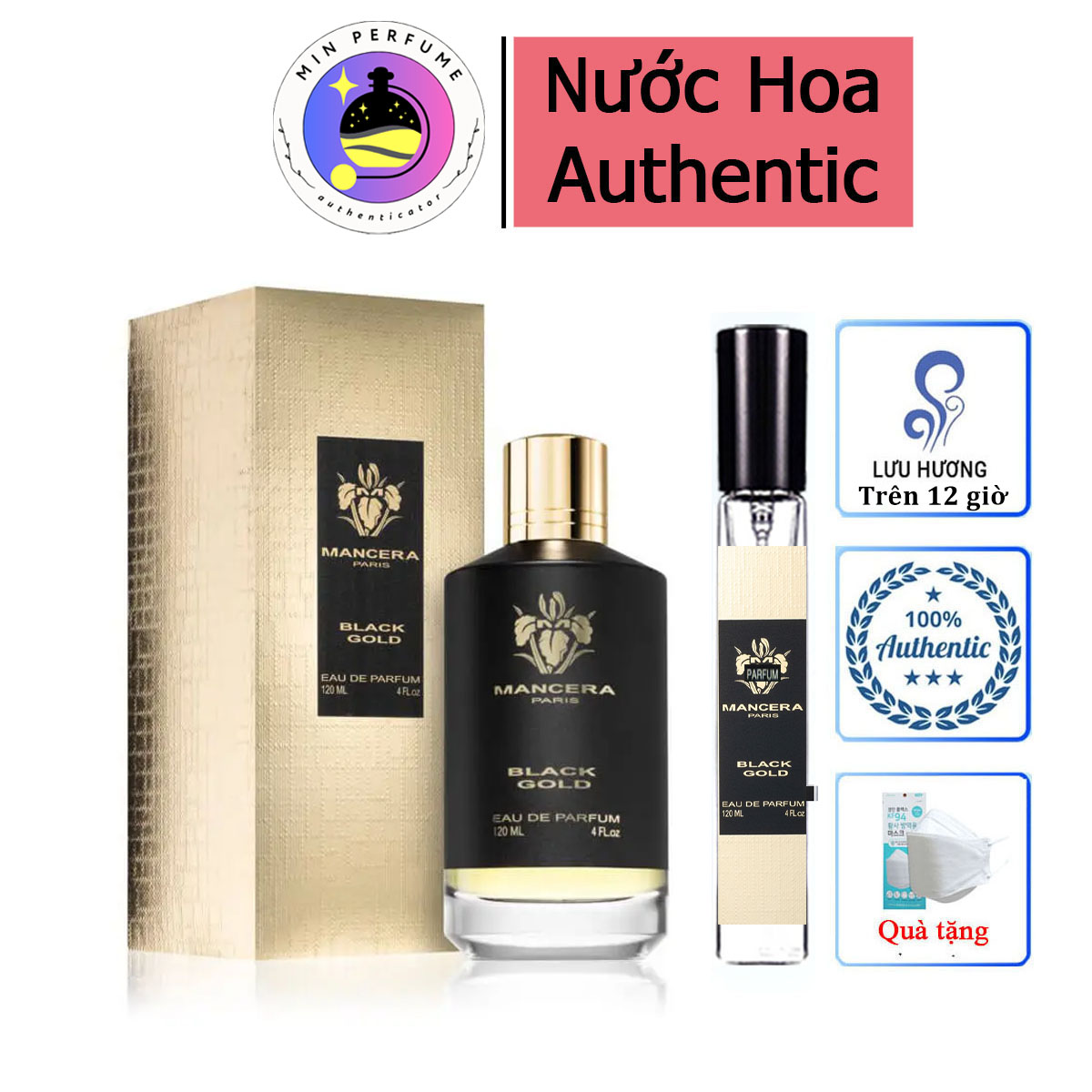 Nước hoa nam mancera black gold - hương da thuộc đây mê hoặc, chiết 5-10-20ml