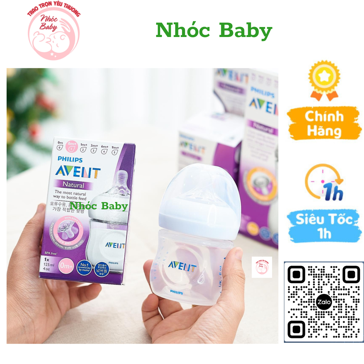 Bình sữa Philips Avent 125ml Natural Cổ Rộng Chống Đầy Hơi Chống Sặc và Chống Đầy Hơi - 1 Đổi 1 Nếu Lỗi NSX