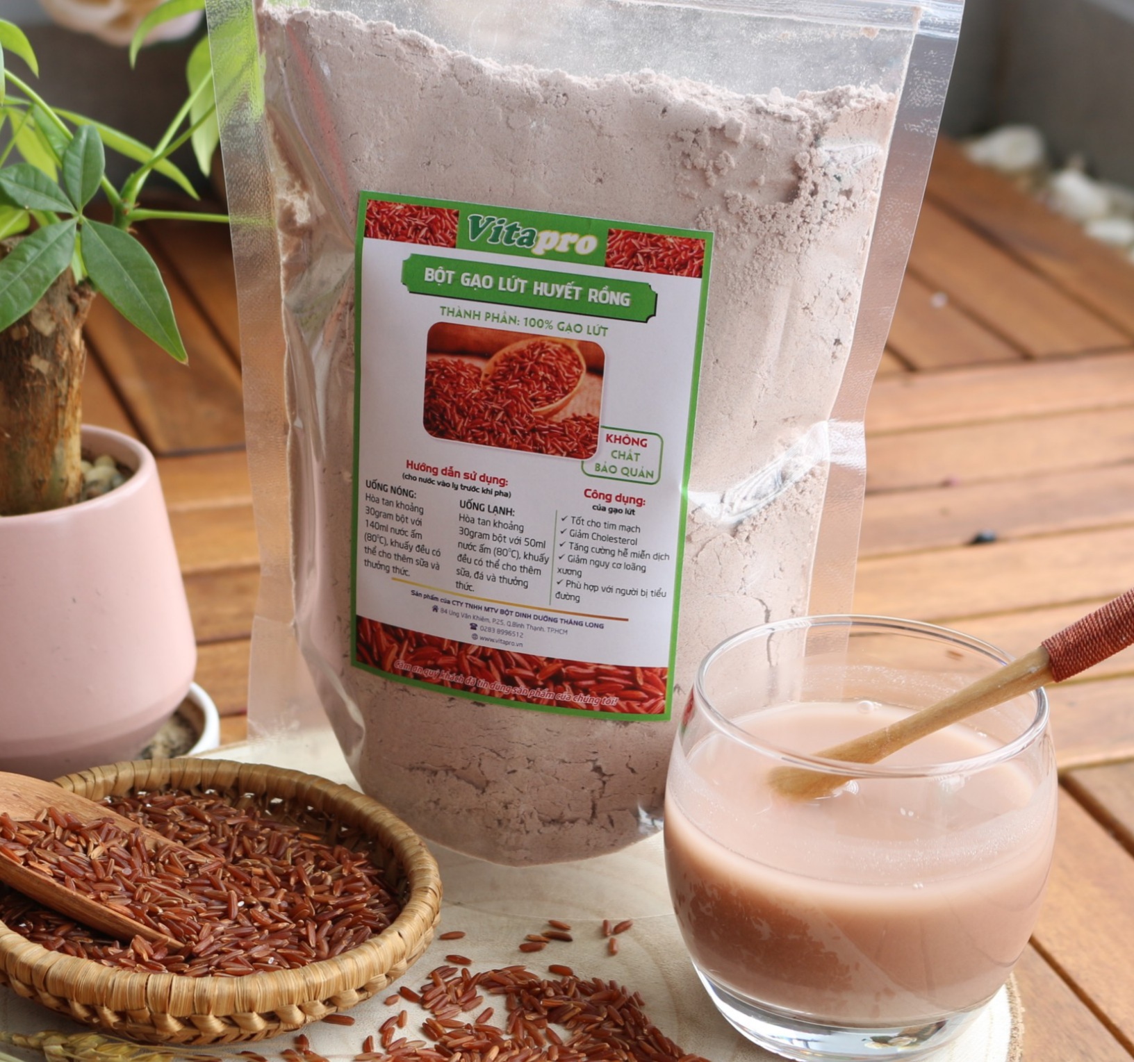 BỘT GẠO LỨC 100% NGUYÊN CHẤT (VITAPRO) - KHÔNG ĐƯỜNG - SIÊU GIẢM CÂN -500 GR
