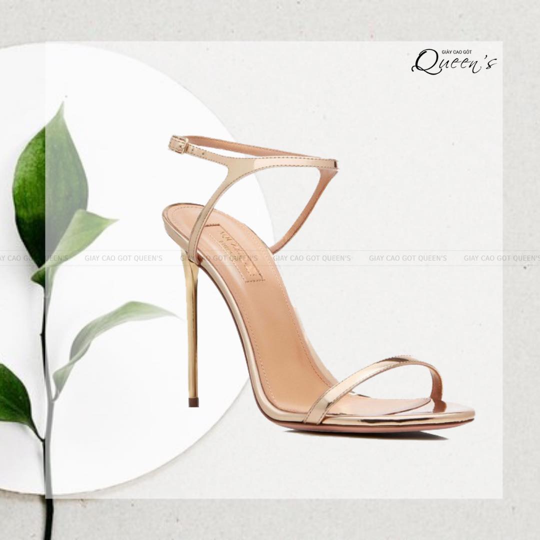 [HCM + Vàng Gold] Giày Cao Gót Sandal Nữ 8-10-11 Phân Màu Vàng, Giày Cao Gót Hở Mũi Đế Nhọn Dây Mảnh Đế Cao, Giày Có Quai Hậu Nữ, Giày Dự Tiệc Nữ, Giày Cưới Đẹp Nhất - XYZ Fashion