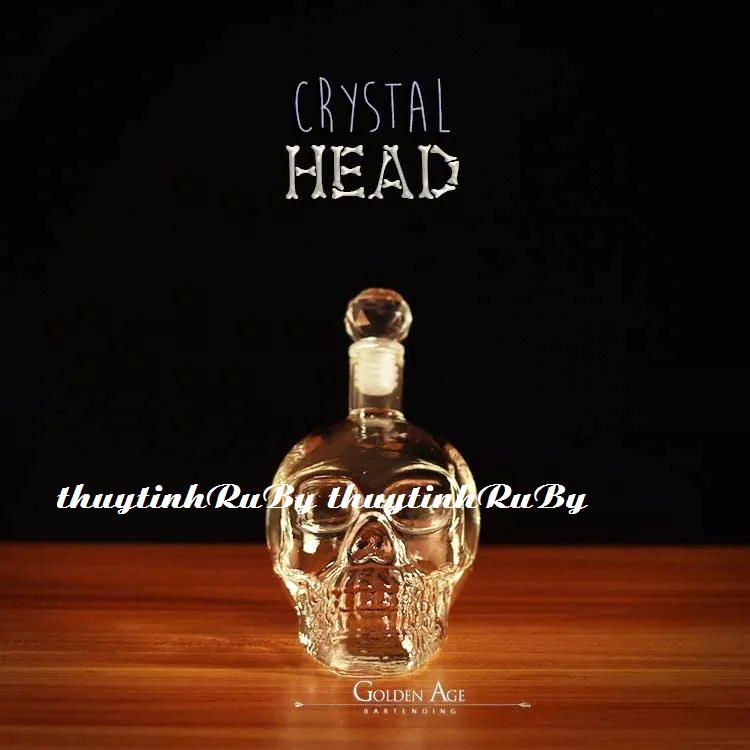 Bình Ruou Thủy Tinh Đầu Lâu 760Ml, Chai Ruou, Bình Đựng Ruou, Chai Rót Ruou, Chai Chiet Ruou