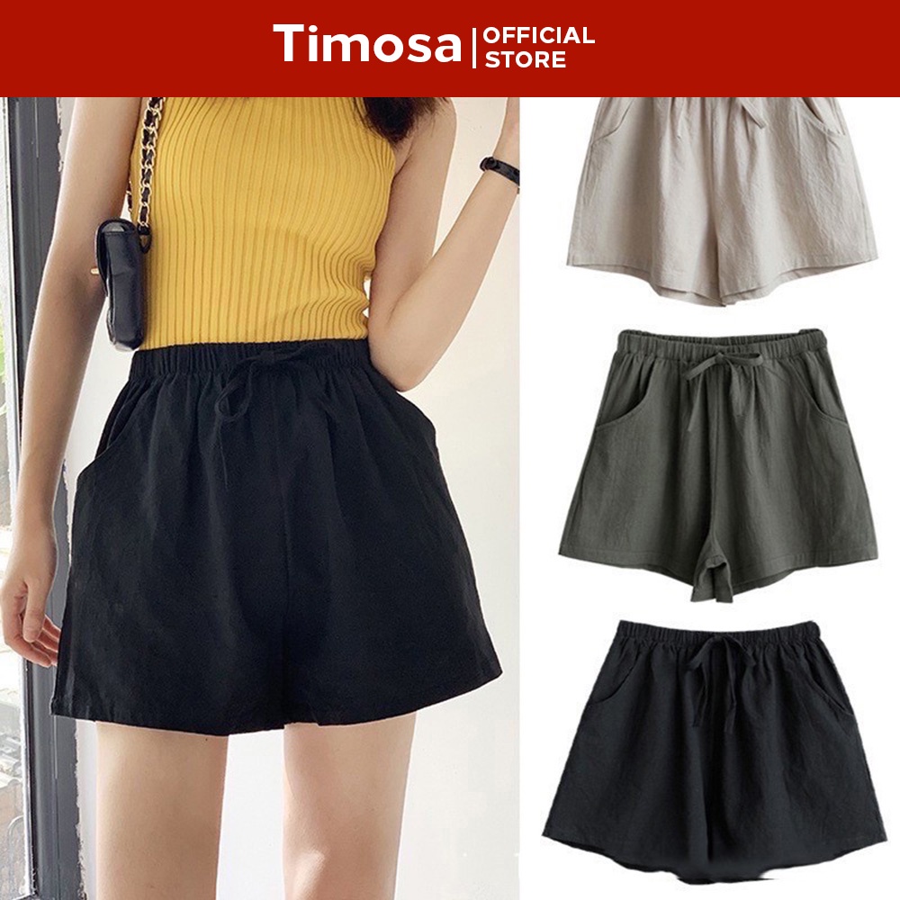 Quần short nữ - quần đùi đũi cạp chun thắt nơ siêu hot mã t0069