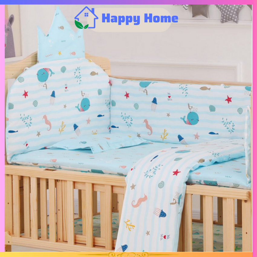 ( Không kèm theo cũi ) Bộ Quây Cũi Cao Cấp 6 chi tiết kích thước 100 x 55cm quây vương miện, quây cũi em bé, quây trẻ em ,quây cũi miền bắc, quây cũi em bé - HAPPY HOME