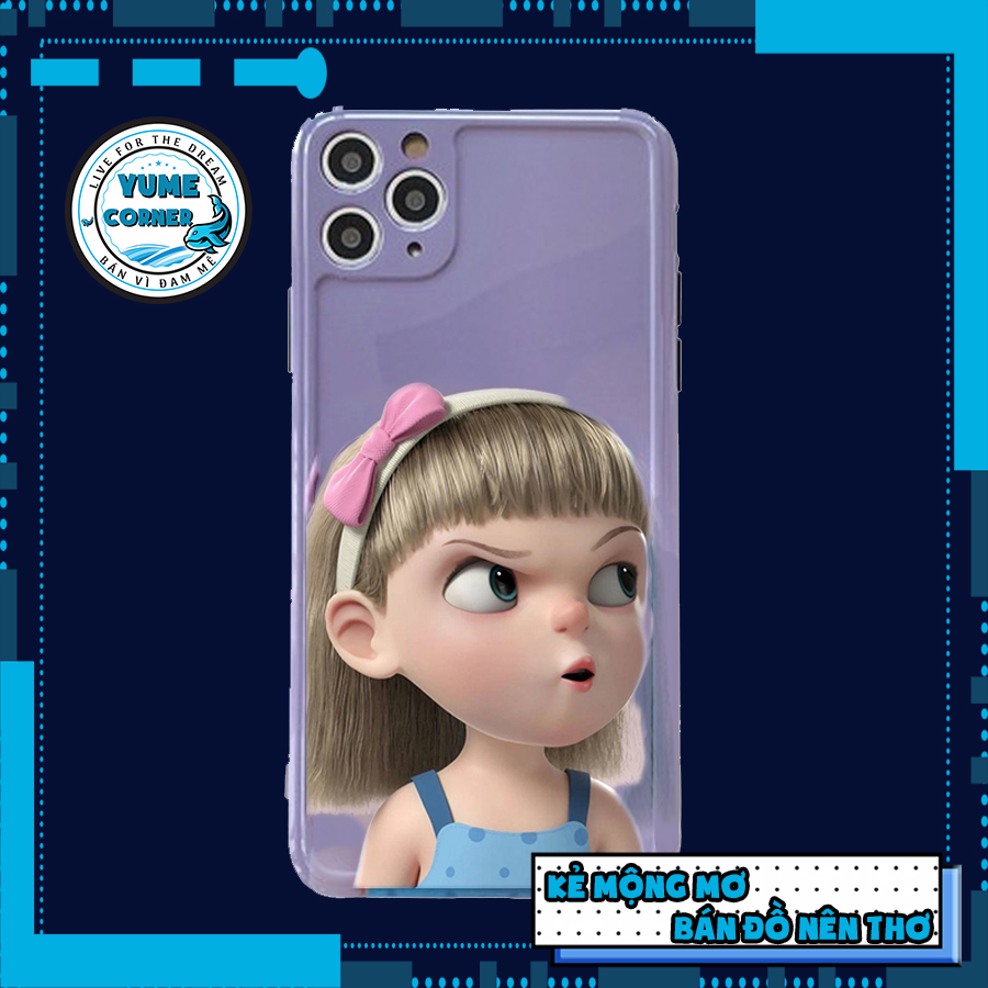 [HCM]Ốp lưng bé gái màu tím than cho iPhone 7 plus/8 plus/x/xs max/12/12 pro/12 pro max.