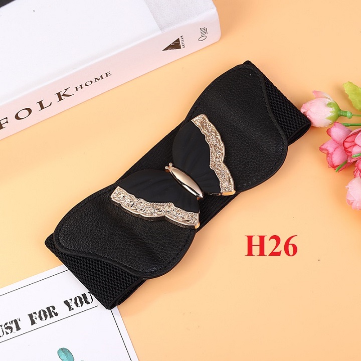 Đai váy mix đầm họa tiết bướm xinh 6cm H26