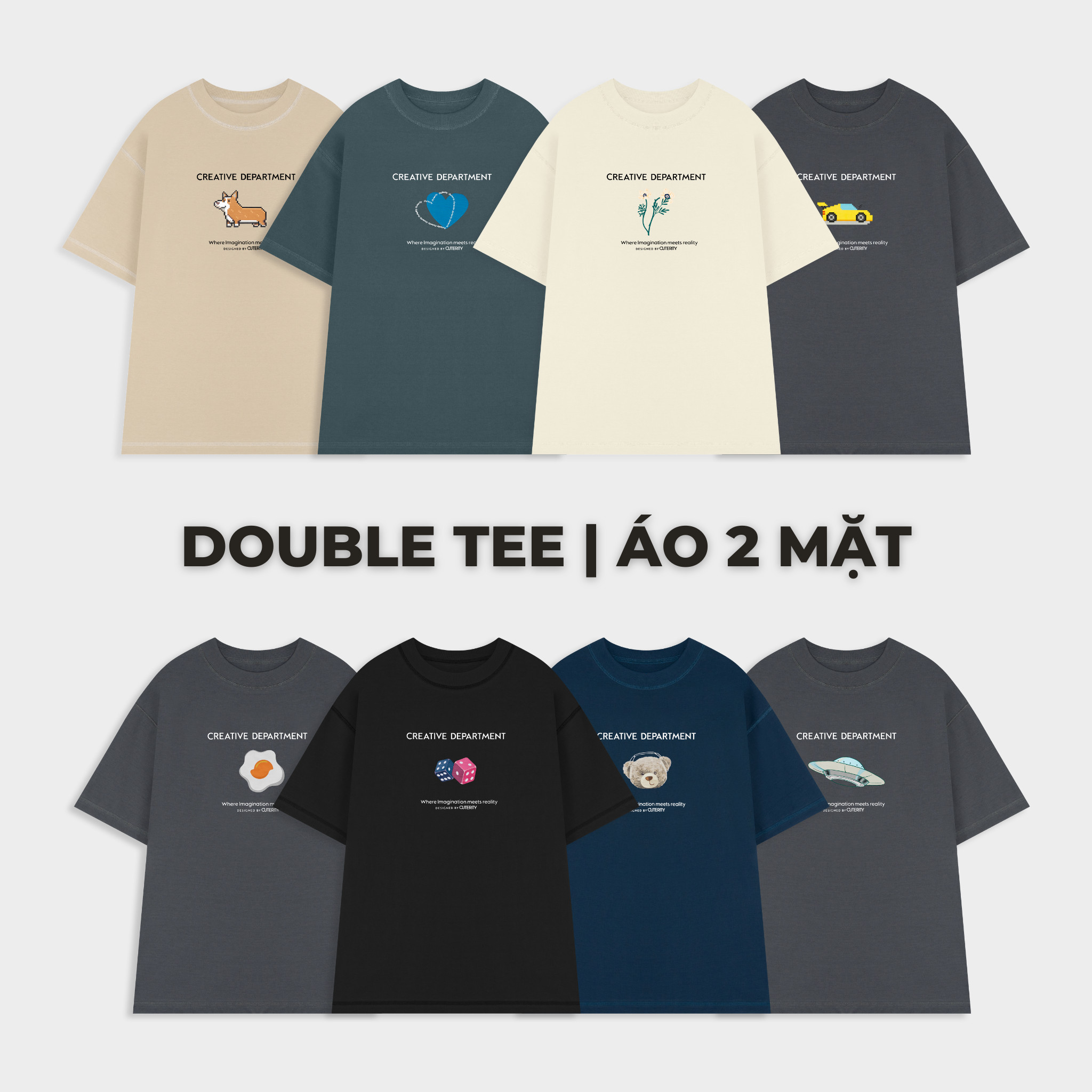Áo thun 2 mặt nam nữ unisex Outerity Double Tee Collection