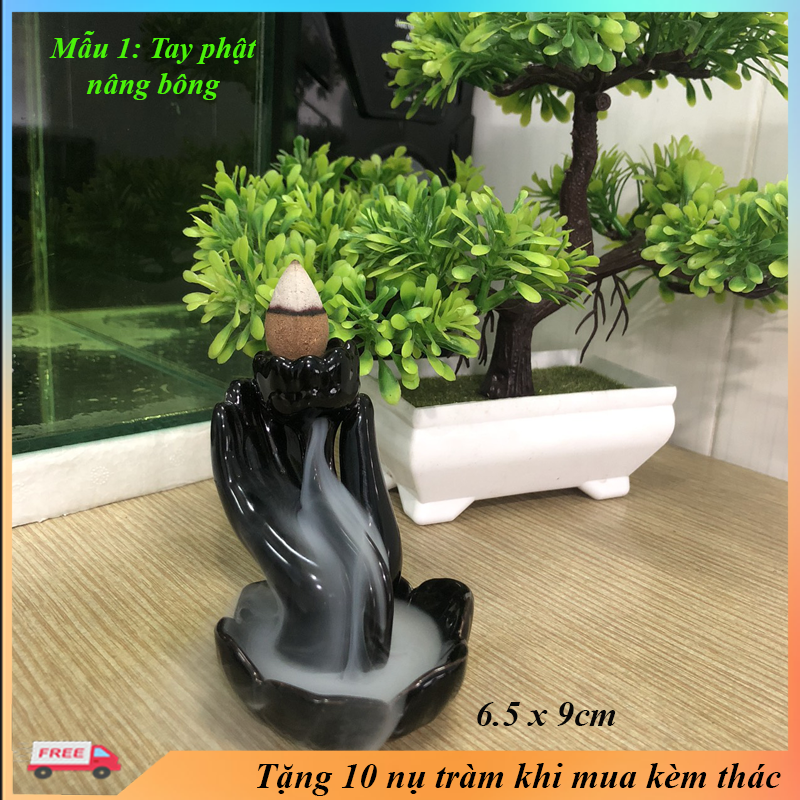 Thác khói trầm hương MẪY TAY PHẬT tặng 10 nụ trầm thơm