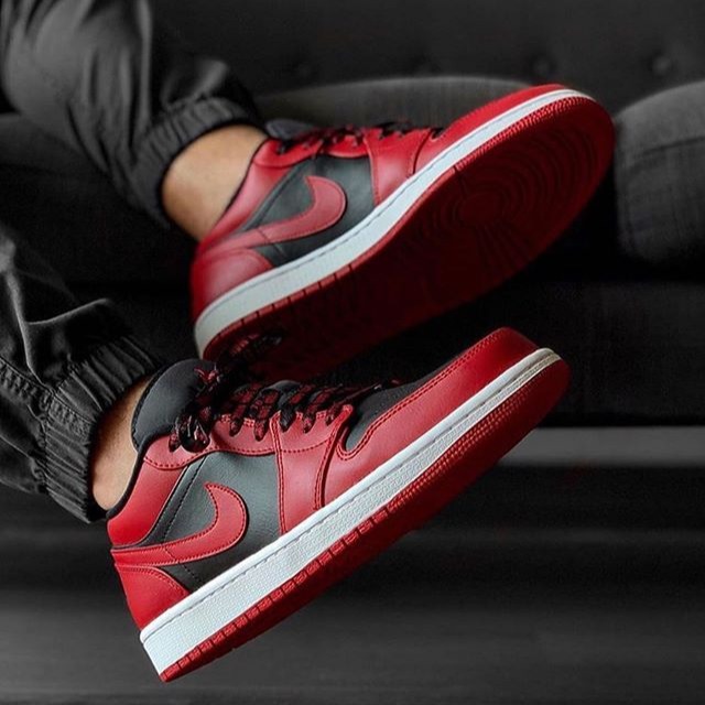 Giày Nam nữ Sneaker Air J0rdan 1 low reverse bread ( giày Sneaker JD1 màu đỏ đen)