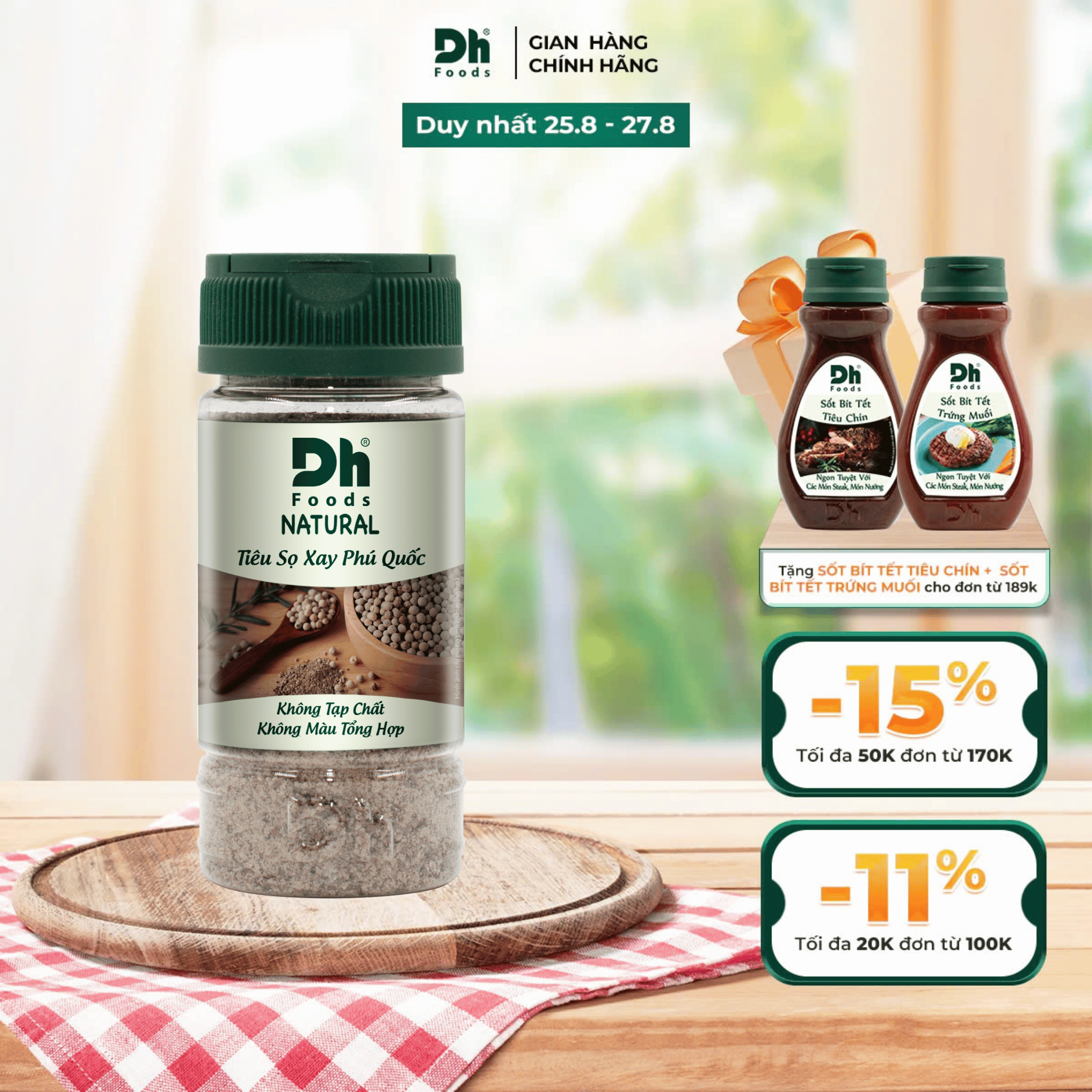 Tiêu sọ xay phú quốc dh foods 45g