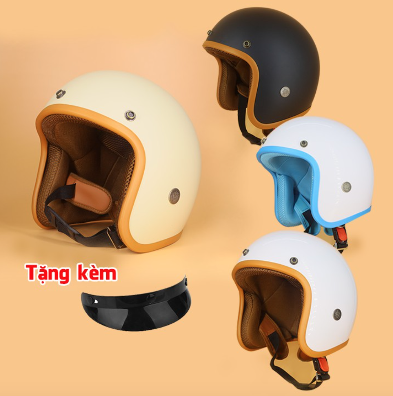 MŨ BẢO HIỂM 3/4 CAO CẤPLÓT MÀU SƠN NHÁMNHIỀU MÀU LỰA CHỌN-ĐẠT CHUẨN CR-ĐẢM BẢO NHƯ HÌNH