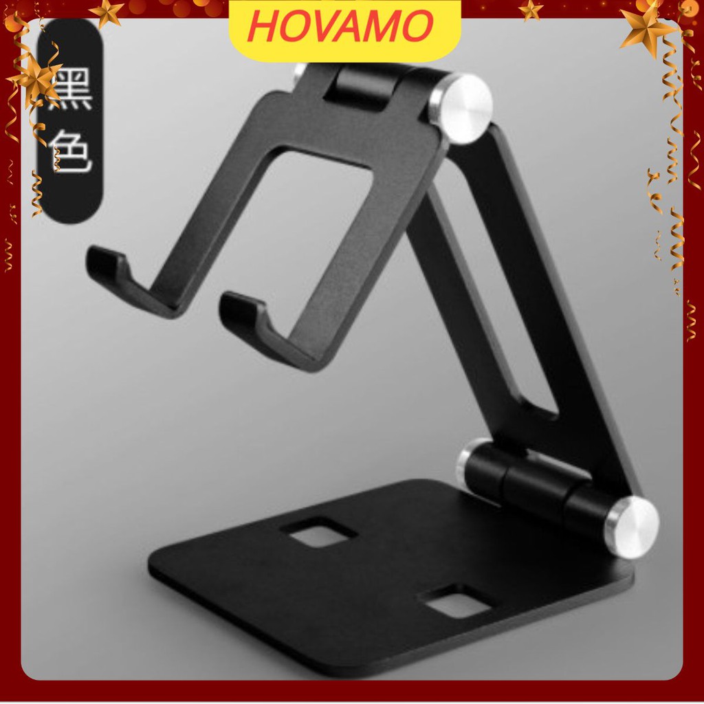 Giá Đỡ Điện Thoại Di Động Kiêm Kệ Đỡ Ipad, Máy Tính Bảng Bằng Nhôm Gấp Gọn Để Bàn Cao Cấp HOVAMO MT999