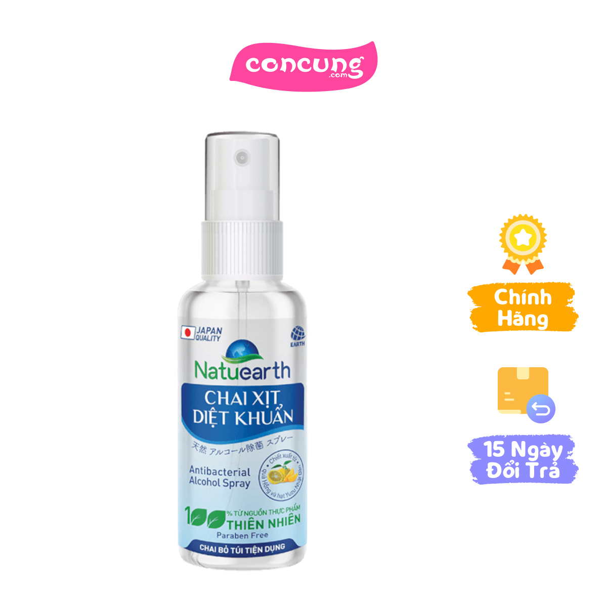 Xịt diệt khuẩn Natuearth 60ml