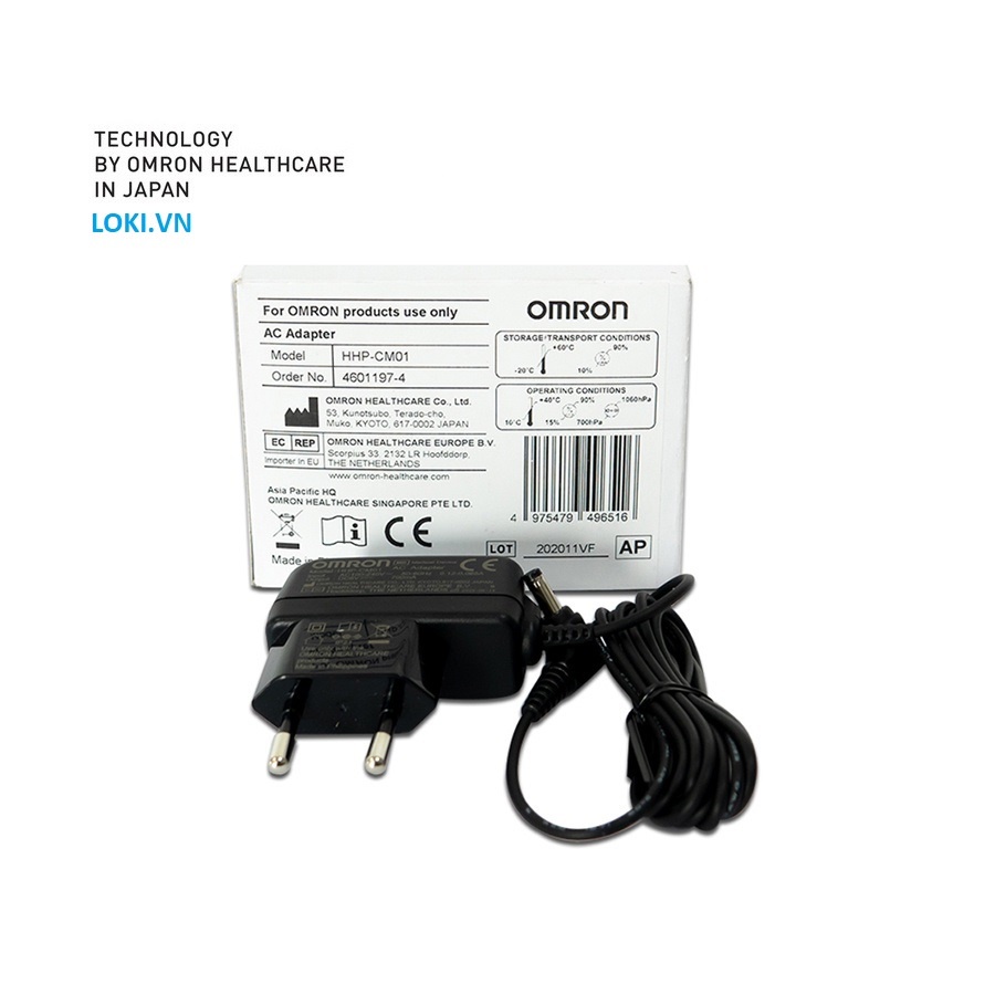 Bộ đổi nguồn adapter omron. dùng cho các dòng máy đo huyết áp omron, moden mới hhp-cm01 - loki.vn