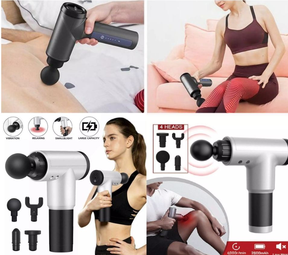 Máy massage cầm tay nhật bản, máy massage cầm tay 4 đầu, máy massage cầm tay fascial gun hg 320 cao cấp