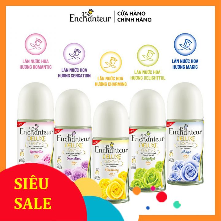 Lăn khử mùi hương nước hoa Enchanteur Romantic 50ml