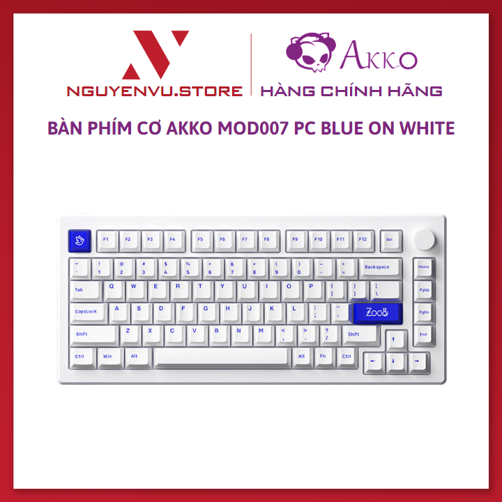 Bàn phím cơ akko mod007 pc blue on white akko cs switch piano - hàng chính hãng