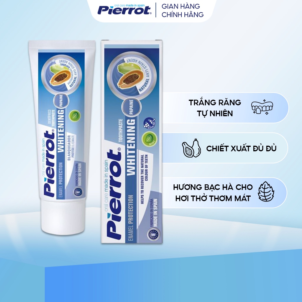 Kem đánh răng làm trắng răng pierrot chiết xuất đu đủ 75ml