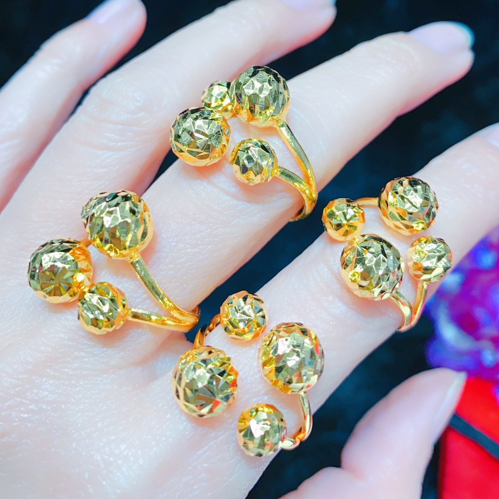 Nhẫn Nữ Trái Châu Vàng 18K Cao Cấp - Thiết Kế Hàn Quốc Giống Vàng 99% - JURISHOP - N18121 - ( Cam Kết Không Đen, Không Ngứa )