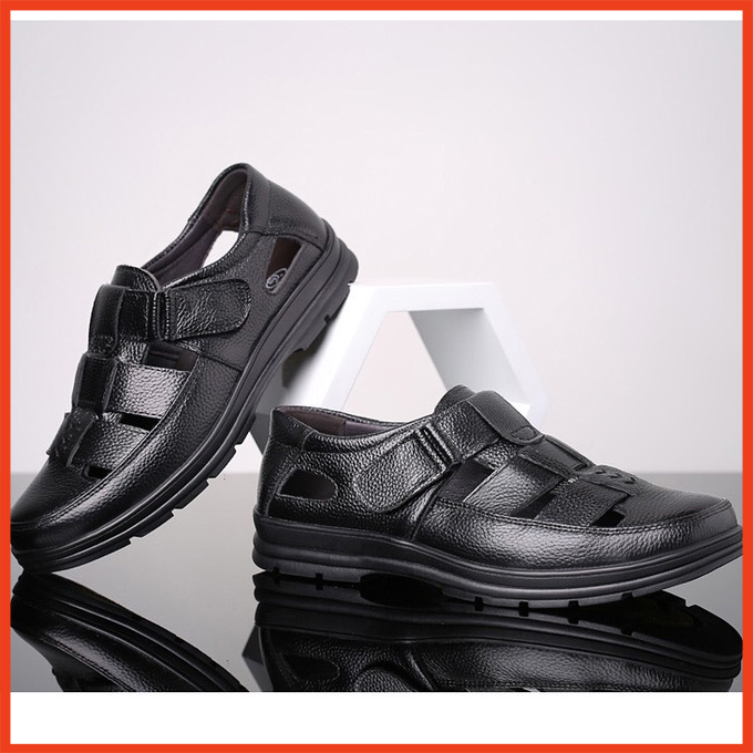giày rọ nam giày hè da bò thoáng mát, đế cao su khâu chống bong đế độ bền cao - bảo hành 1 năm