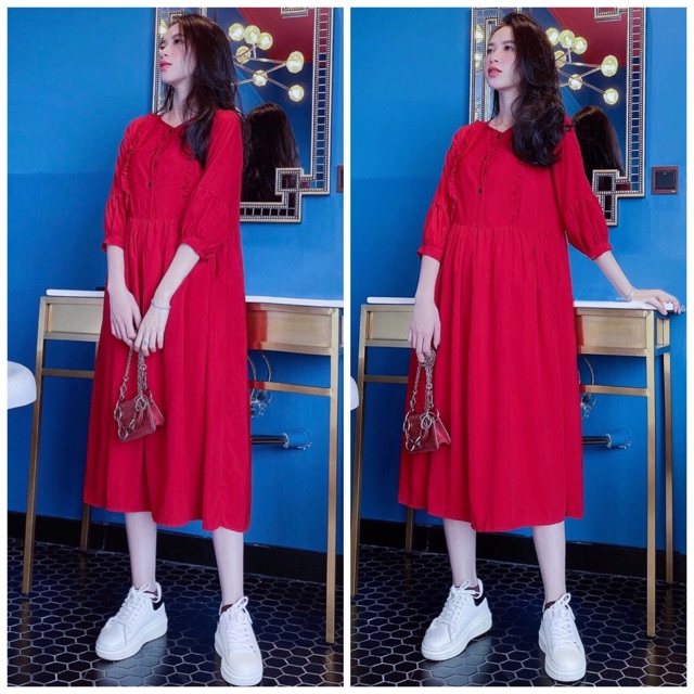 Babydoll đỏ form dài