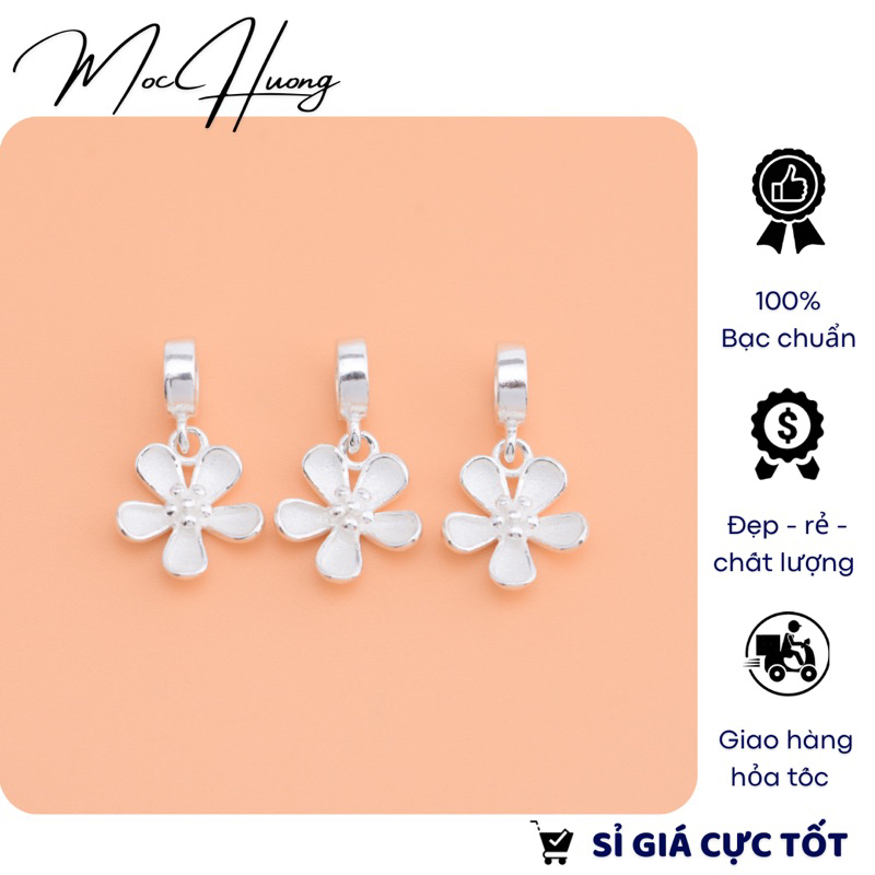 Charm bạc treo bông hoa - mh165