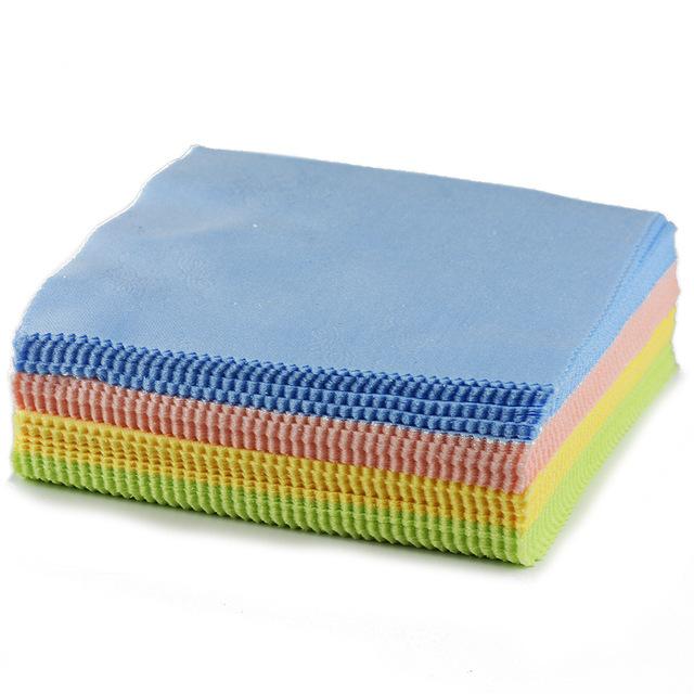 Túi 100 Cái Khăn Lụa Mịn Lau Kính Mắt Đồ Trang Sức Đồ Da Màu Sắc Ngẫu