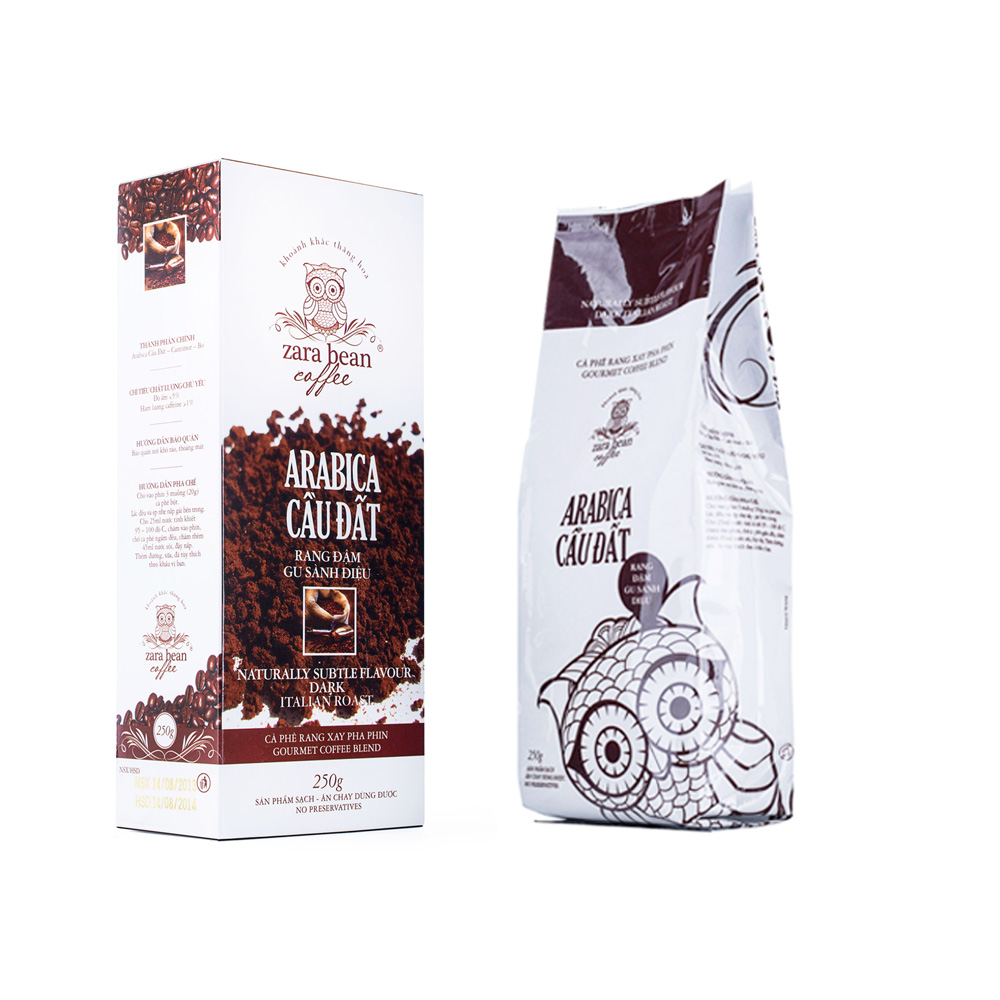 [HCM]CÀ PHÊ PHA PHIN ARABICA CẦU ĐẤT - HỘP 250G - Zara Bean Coffee