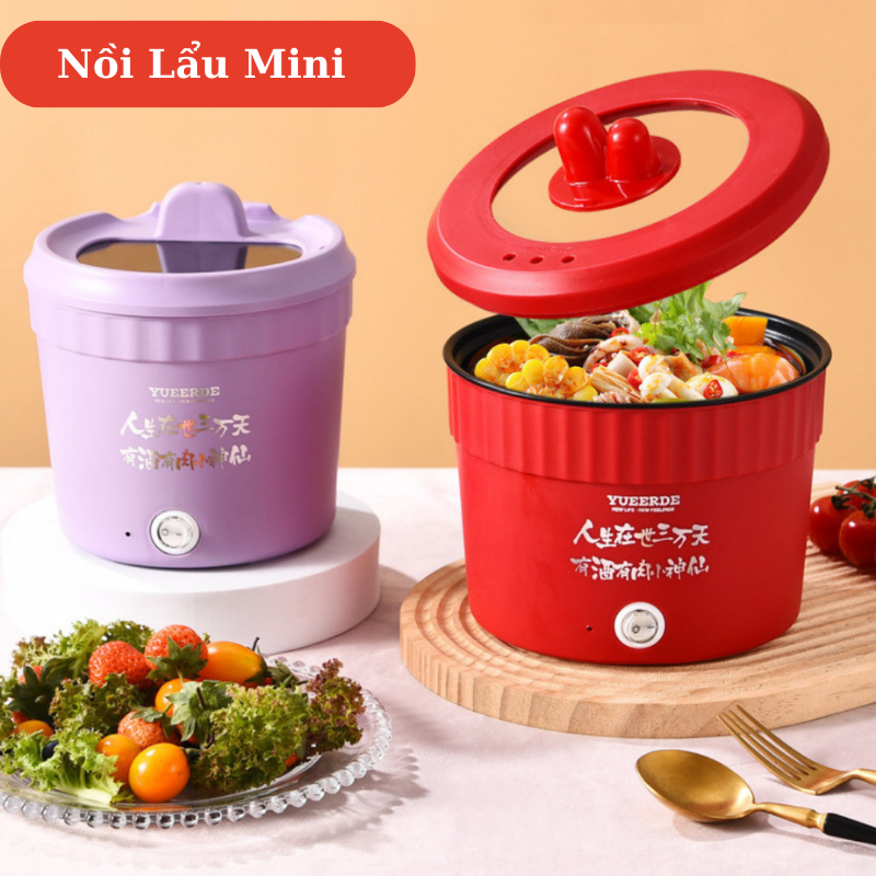 Nồi Lẩu Điện Đa Năng Mini Cô Đơn Hot Trend Trung Quốc Dung Tích 1.5L Công Suất 500W Phủ Chống Dính Nấu Ăn Nhanh Chóng Tiện Lợi Thiết Kế An Toàn, Chất Liệu Cao Cấp