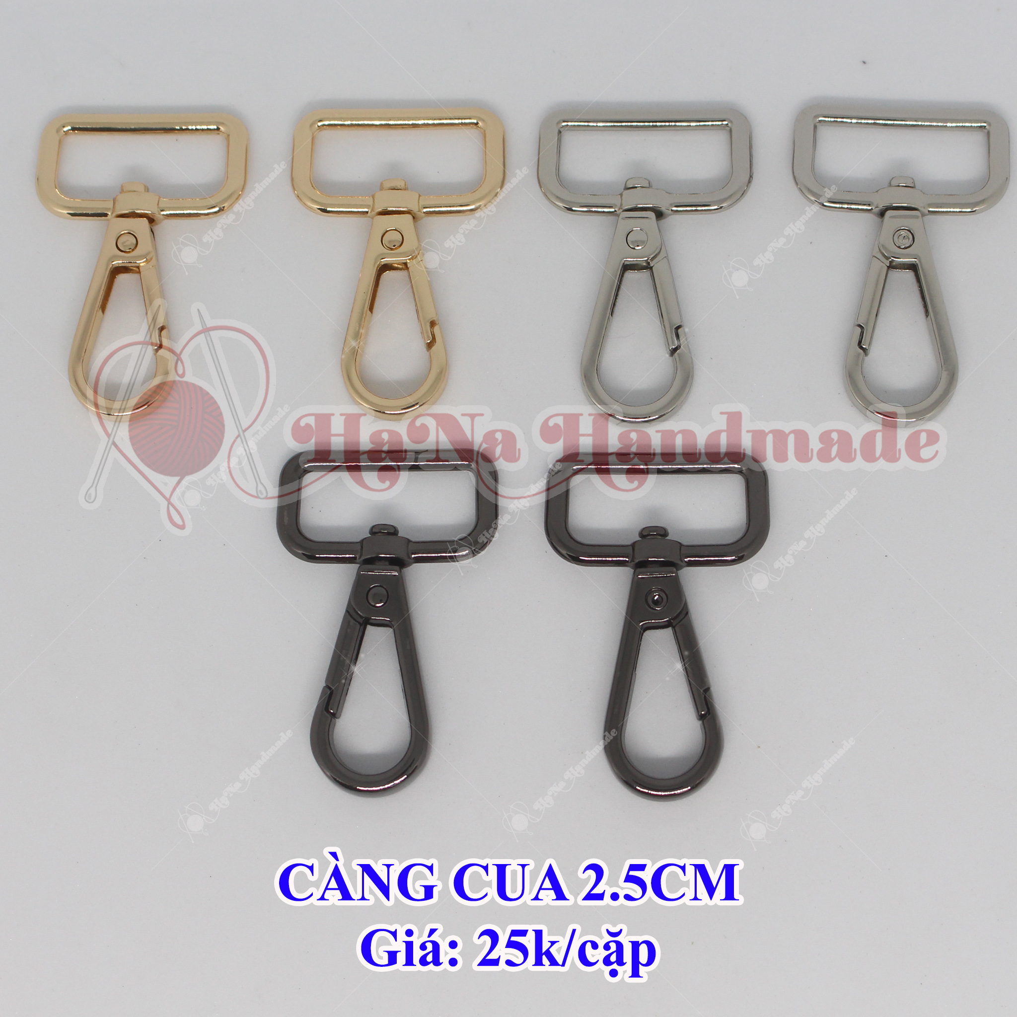 Càng cua 2.5cm gắn túi xách