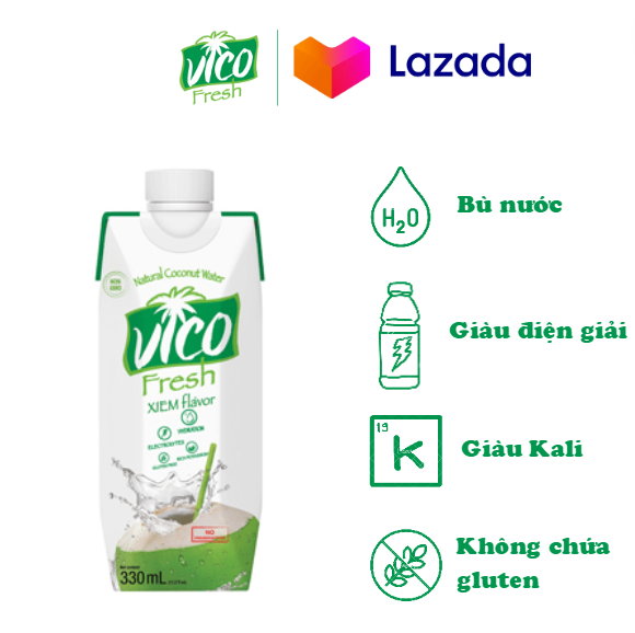 1 hộp nước dừa vico fresh 330ml - vị xiêm