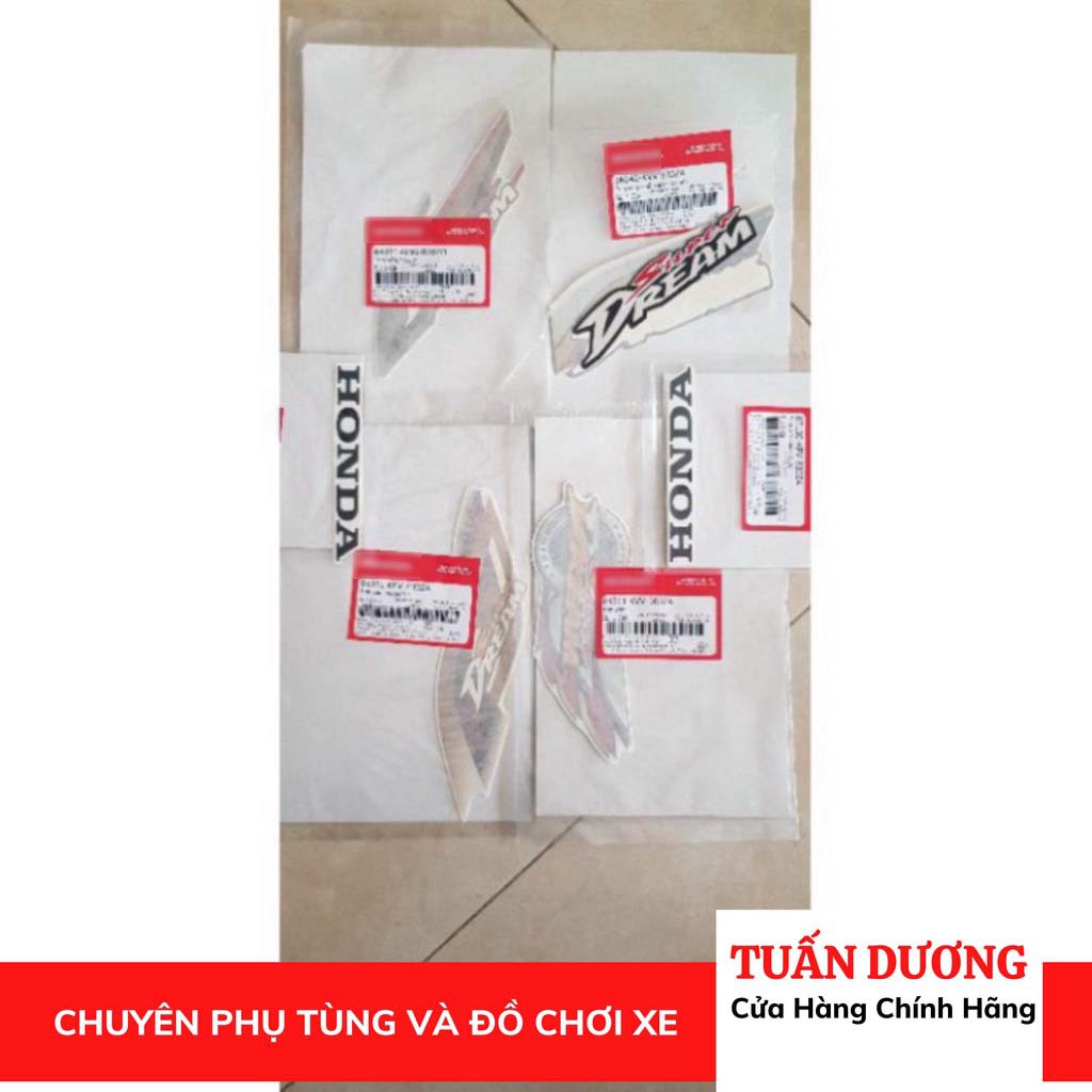 Tem dán yếm bửng xe dành cho honda dream hàng nguyên bản bộ tem dán dream việt và dream thái các đời