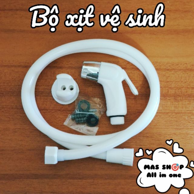 Bộ vòi xịt vệ sinh nhựa màu trắng cao cấp