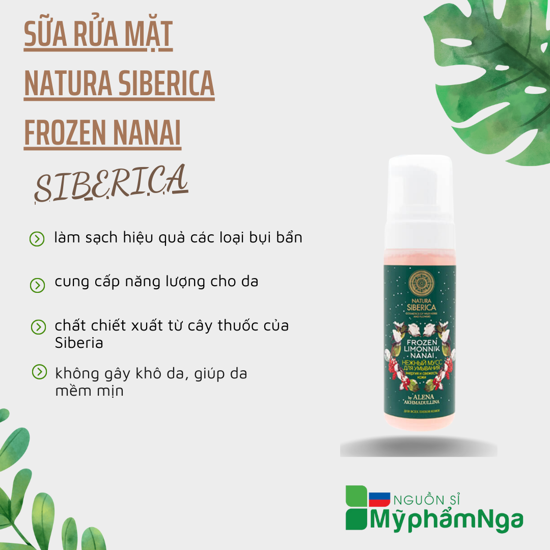 Sữa rửa mặt NATURA SIBERICA FROZEN NANAI dạng bọt
