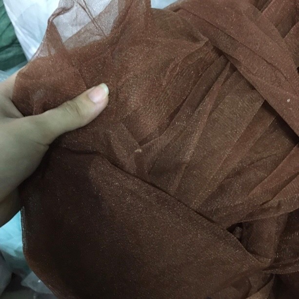 Vải voan lưới 1mx khổ rộng 1,5m màu nâu của Vải rẻ HB shop