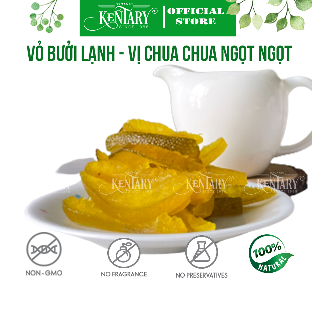 Vỏ bưởi sấy dẻo Kentary túi 200gr, vị chua ngọt the the giúp giảm cân, thanh lọc, đẹp da - đồ ăn vặt