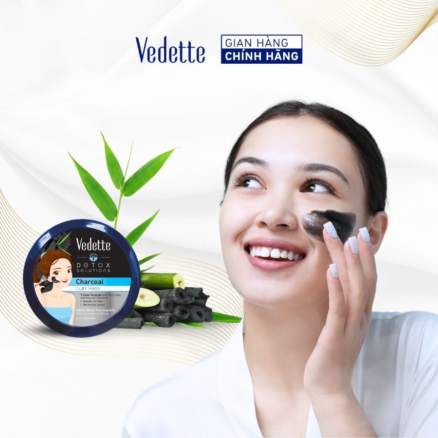 Mặt nạ đất sét Vedette Than Hoạt Tính 145g