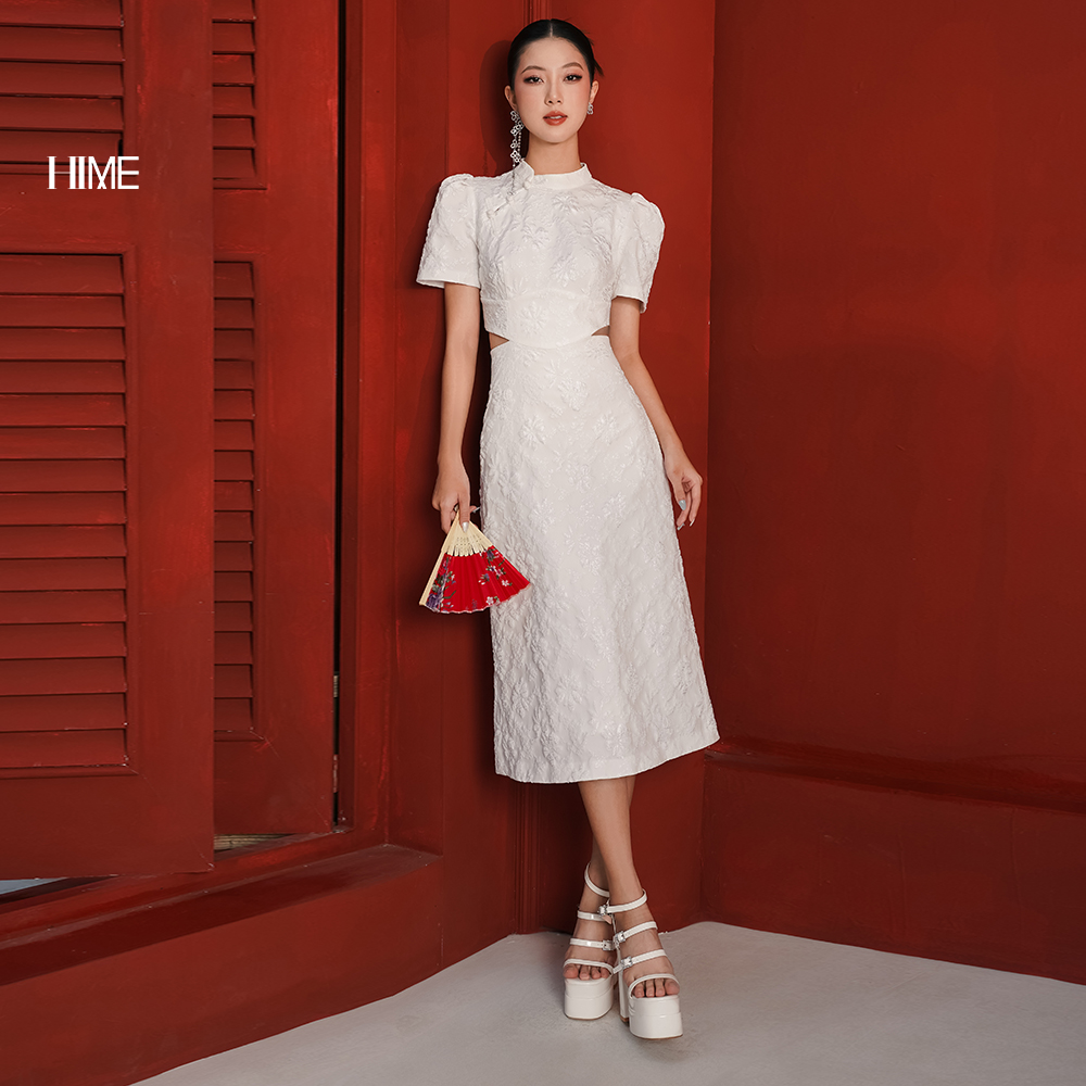 Váy thiết kế cổ tàu cut out hime h192