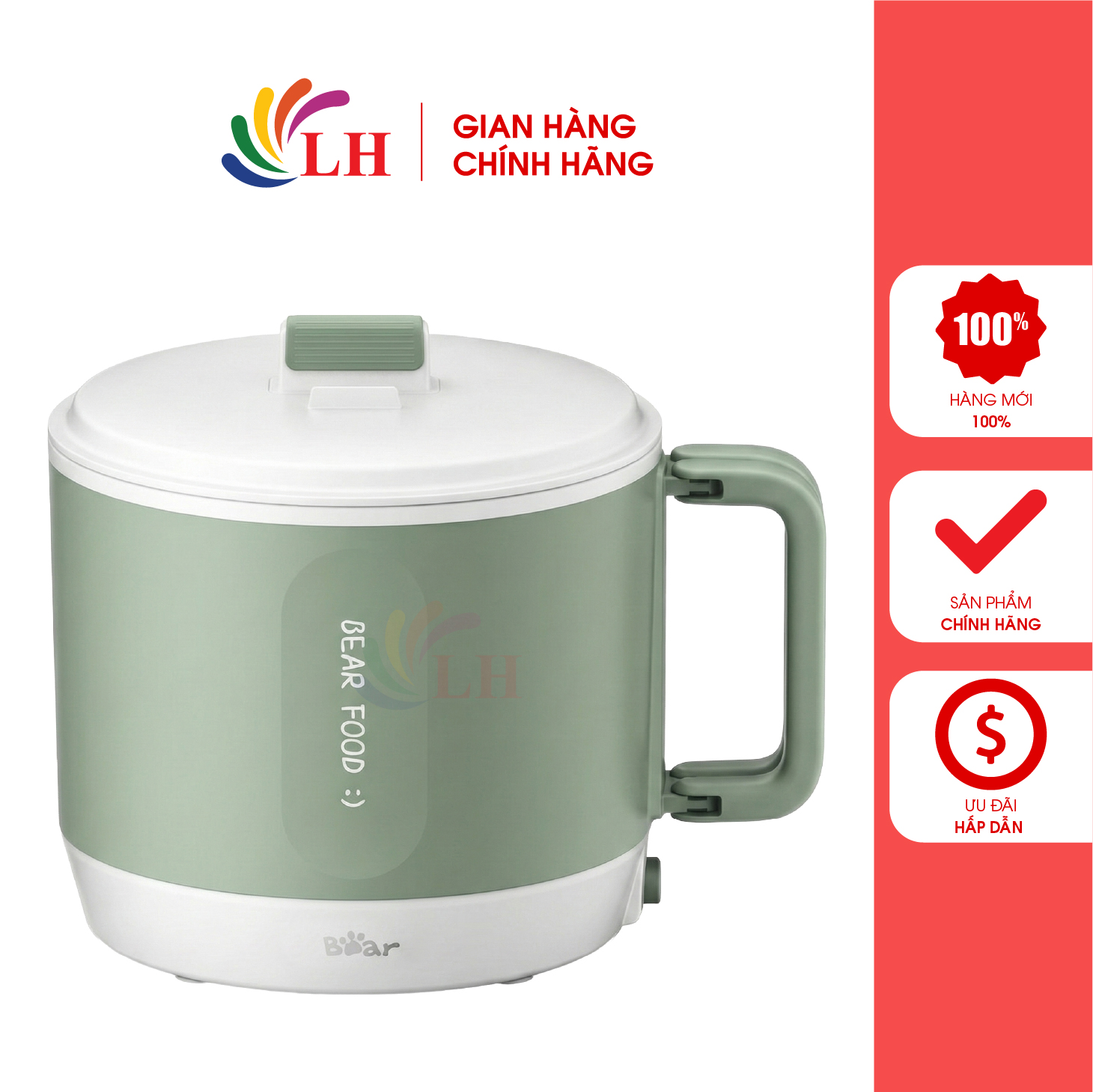 Nồi lẩu đa năng Bear 1.2 lít MC-4H12J - Hàng chính hãng