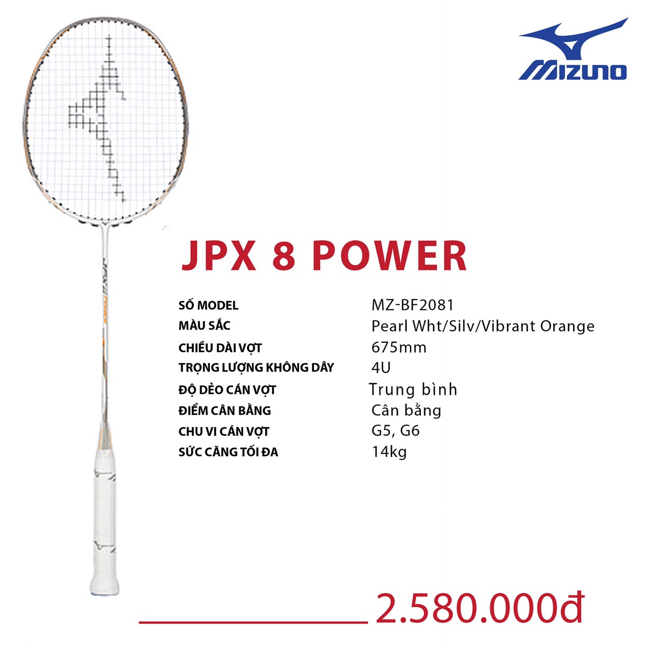 Vợt cầu lông mizuno jpx 8 power
