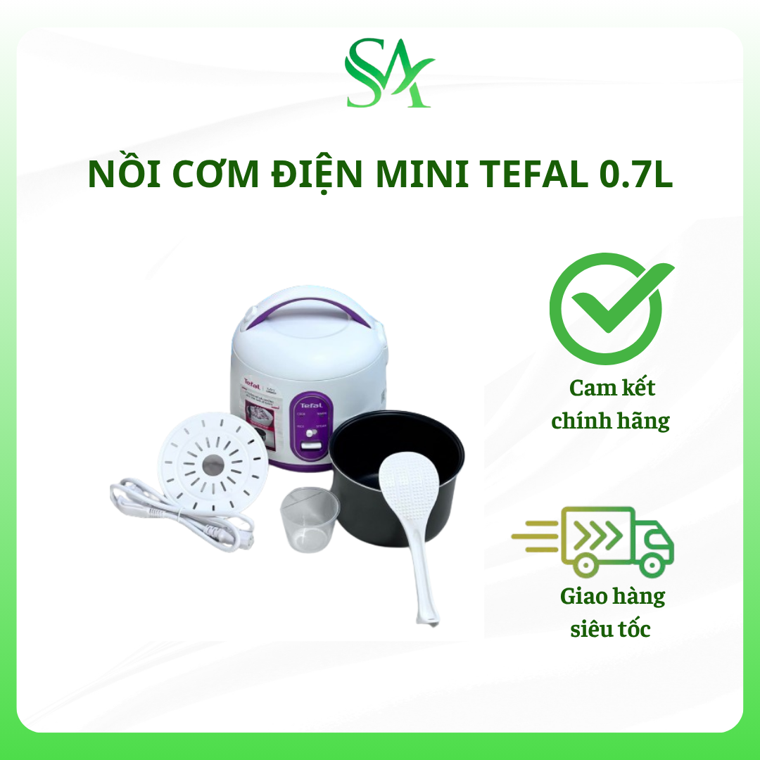 Nồi cơm điện cơ mini tefal rk224168 dung tích 0.7l, 300w - hàng chính hãng bảo hành 24 tháng.