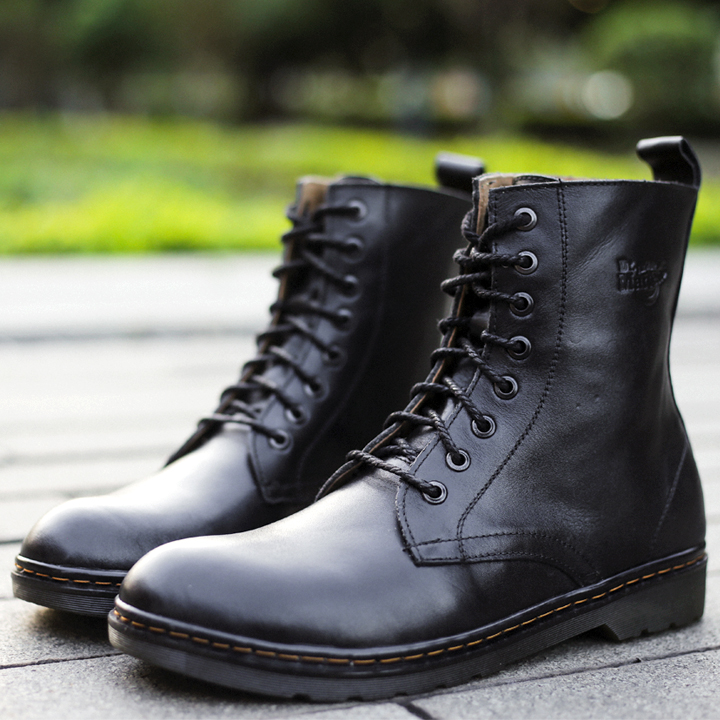 Giày Da Cao Cổ Dr Martens Da Bò Bảo Hành 12 Tháng