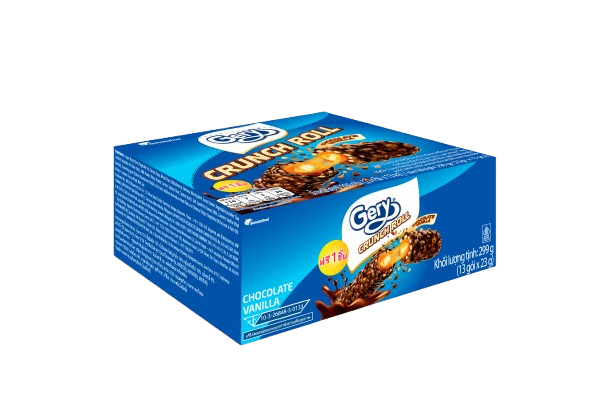 [Combo 2 hộp] Socola Gery cuộn 5 lớp nhân vani crunch roll