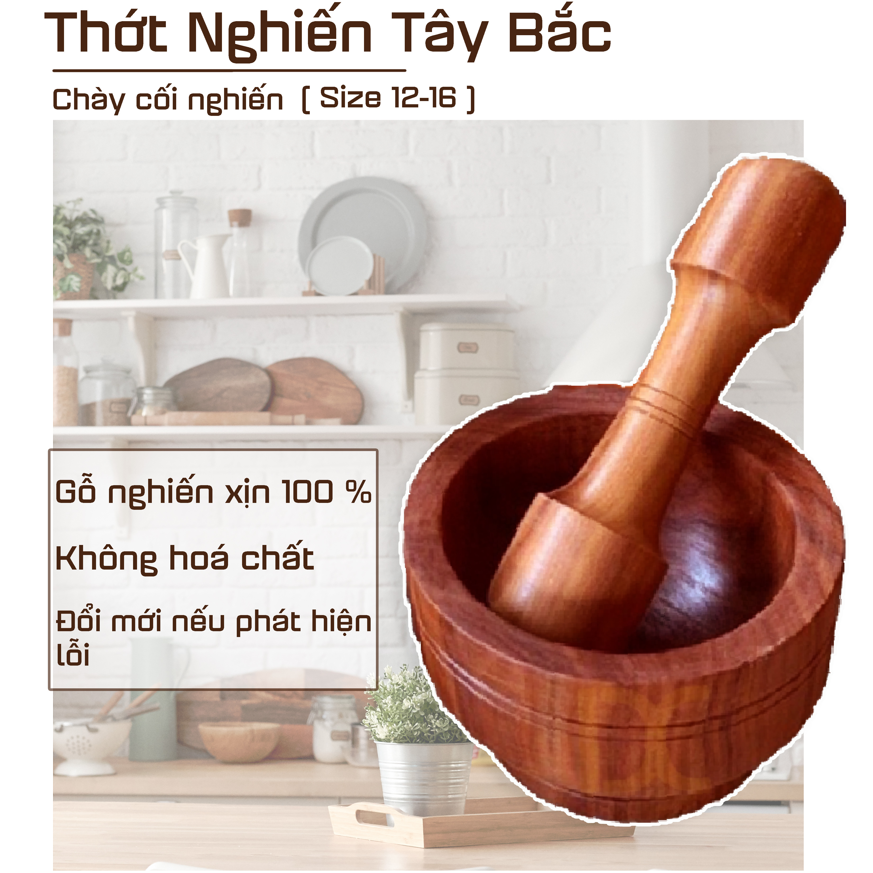 Bộ chày cối gỗ Nghiến Loại 1 ( nghiến đá xịn đổi mới nếu có lỗi )