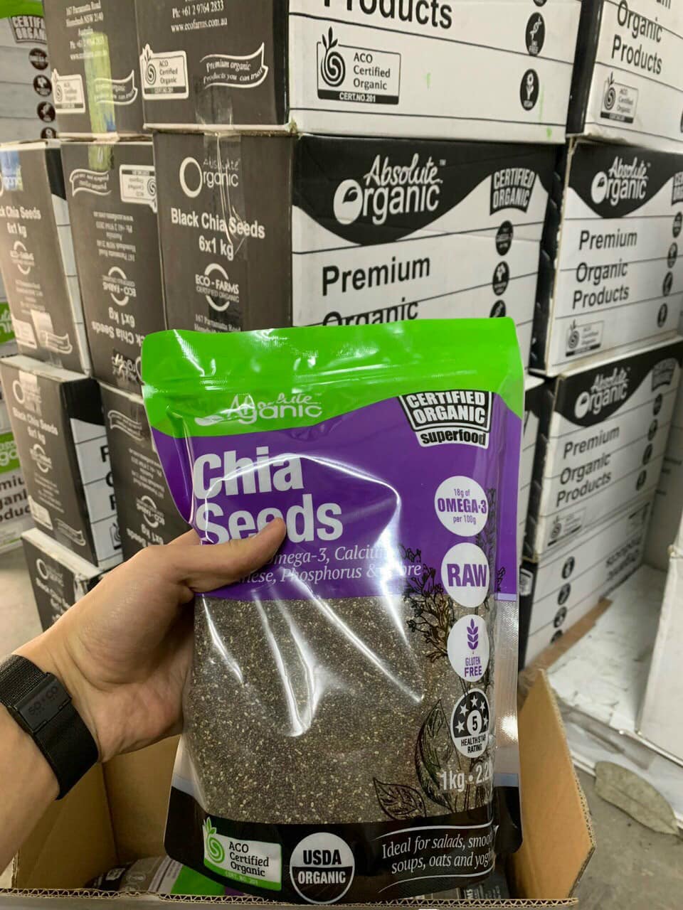 Hạt chia úc tím absolute organic tách lẻ bịch 100g / 200g / 500g