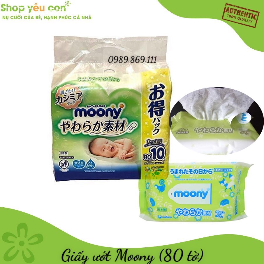 Giấy ướt cao cấp Moony Nhật bản, Khăn giấy ướt Moony Nhật bản , Hàng Nhật nội địa