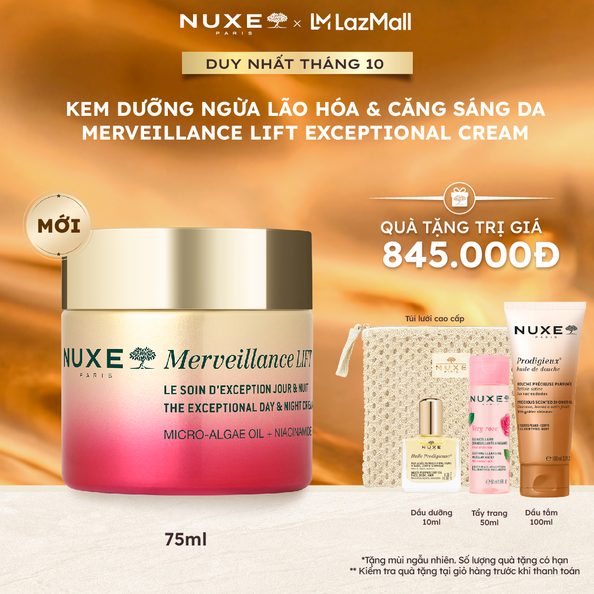 Kem dưỡng săn chắc da và giảm các dấu hiệu lão hóa NgàyĐêm NUXE Merveillance LIFT The Exceptional DayNight Cream 75ml