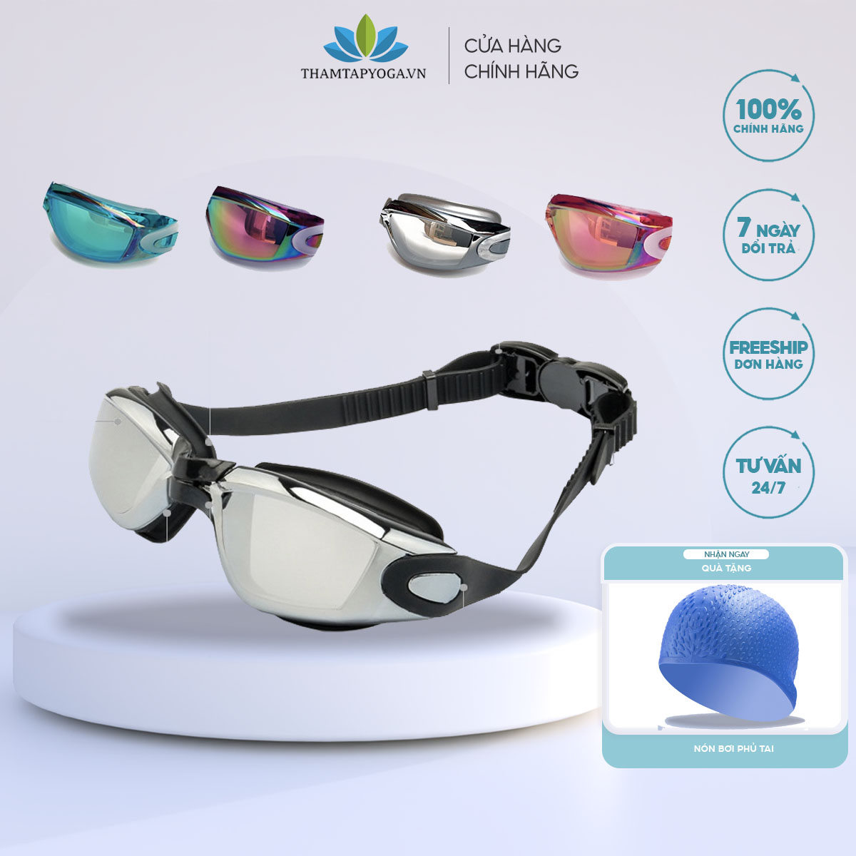 Kính bơi tráng gương chống nước XH7000