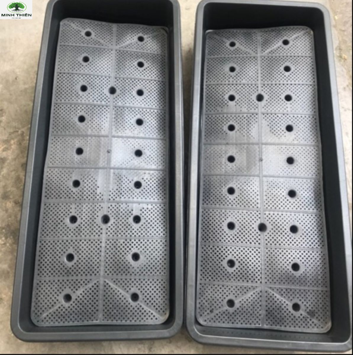 Combo 10 chậu nhựa đen trồng rau sạch thông minh tiện lợi 102cm x 43cm x 16cm màu đen